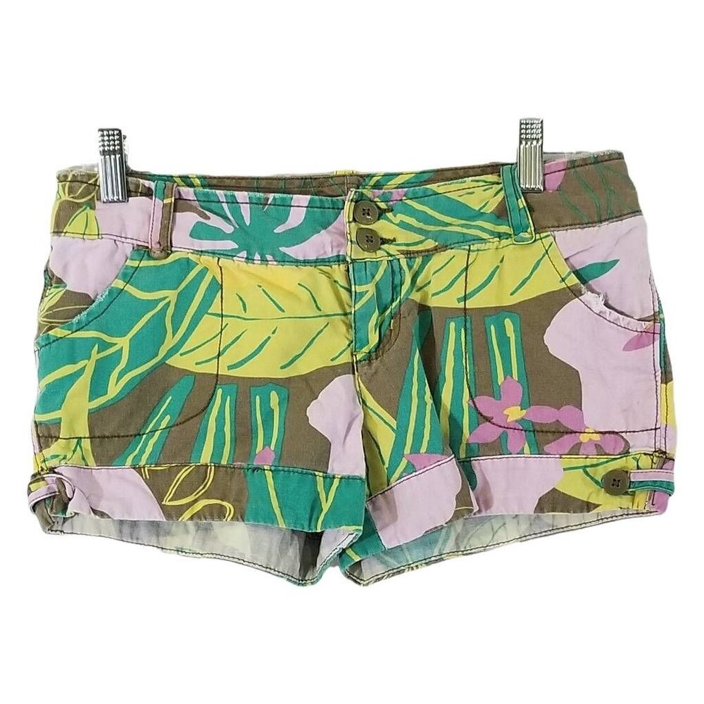 Mossimo Supply Co. Booty Shorts Juniors Size 1 Multicolor Floral Pocket Cotton‎